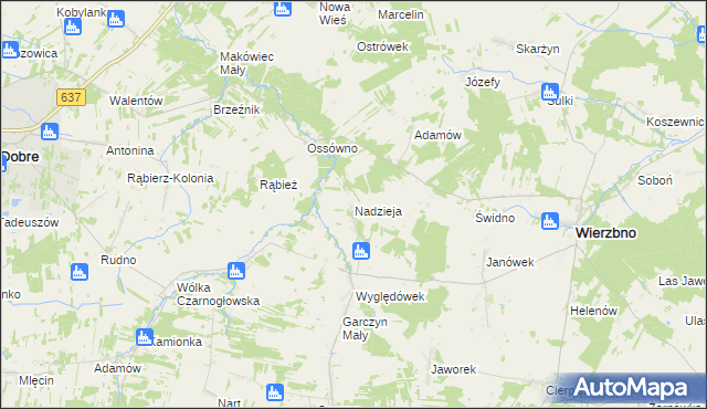 mapa Nadzieja gmina Wierzbno, Nadzieja gmina Wierzbno na mapie Targeo