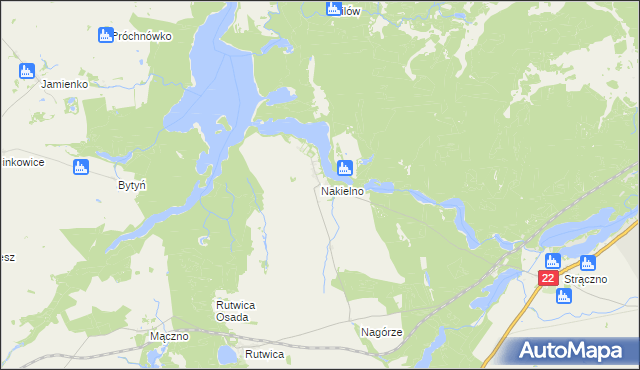 mapa Nakielno, Nakielno na mapie Targeo