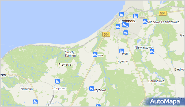 mapa Narusa, Narusa na mapie Targeo