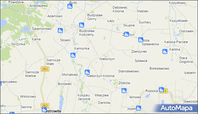 mapa Nieborzyn gmina Kleczew, Nieborzyn gmina Kleczew na mapie Targeo