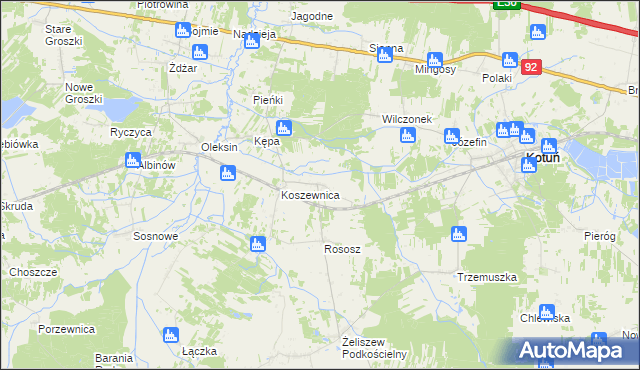 mapa Niechnabrz, Niechnabrz na mapie Targeo