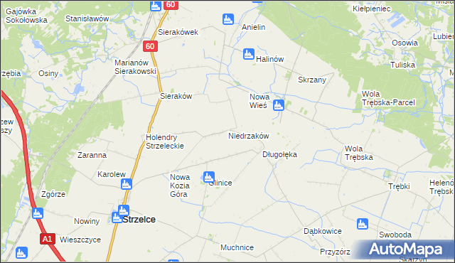 mapa Niedrzaków, Niedrzaków na mapie Targeo