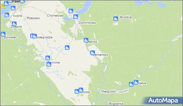 mapa Niemieńsko, Niemieńsko na mapie Targeo