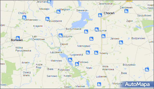 mapa Niemojewo gmina Choceń, Niemojewo gmina Choceń na mapie Targeo