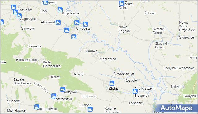 mapa Nieprowice, Nieprowice na mapie Targeo