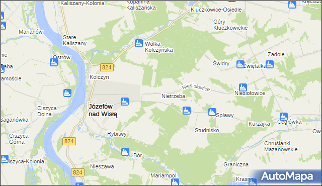 mapa Nietrzeba, Nietrzeba na mapie Targeo