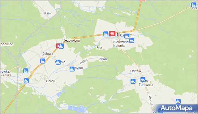 mapa Niwa gmina Łubniany, Niwa gmina Łubniany na mapie Targeo