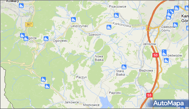 mapa Nowa Białka, Nowa Białka na mapie Targeo