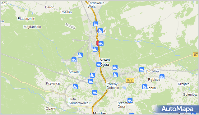 mapa Nowa Dęba, Nowa Dęba na mapie Targeo