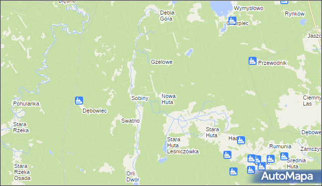 mapa Nowa Huta gmina Warlubie, Nowa Huta gmina Warlubie na mapie Targeo