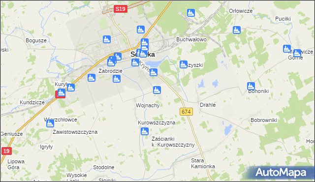 mapa Nowa Kamionka gmina Sokółka, Nowa Kamionka gmina Sokółka na mapie Targeo