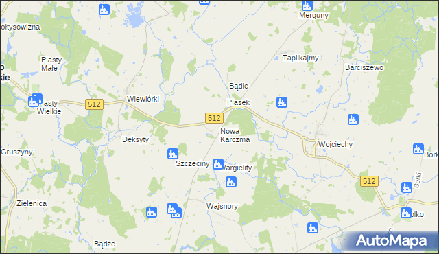 mapa Nowa Karczma gmina Górowo Iławeckie, Nowa Karczma gmina Górowo Iławeckie na mapie Targeo