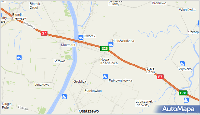 mapa Nowa Kościelnica, Nowa Kościelnica na mapie Targeo