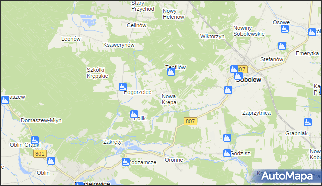 mapa Nowa Krępa, Nowa Krępa na mapie Targeo