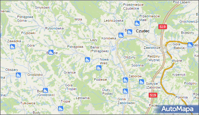 mapa Nowa Wieś gmina Czudec, Nowa Wieś gmina Czudec na mapie Targeo