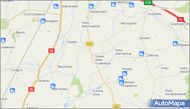 mapa Nowa Wieś Królewska gmina Września, Nowa Wieś Królewska gmina Września na mapie Targeo