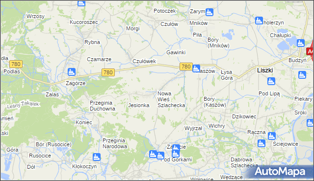 mapa Nowa Wieś Szlachecka, Nowa Wieś Szlachecka na mapie Targeo