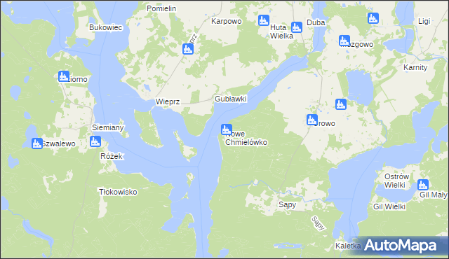 mapa Nowe Chmielówko, Nowe Chmielówko na mapie Targeo