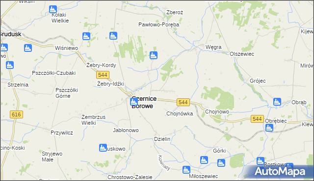 mapa Nowe Czernice, Nowe Czernice na mapie Targeo