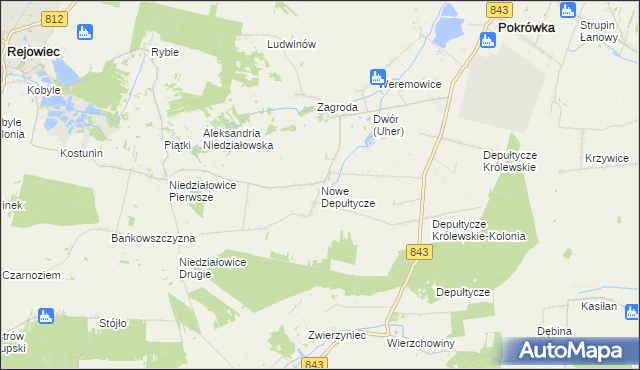 mapa Nowe Depułtycze, Nowe Depułtycze na mapie Targeo