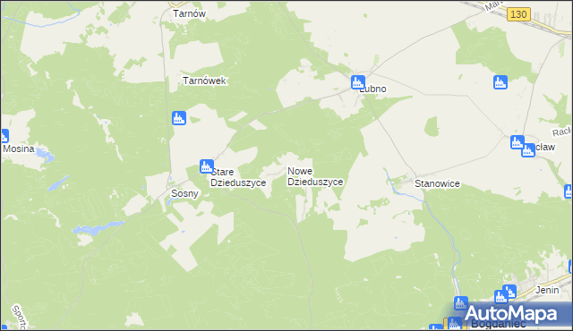 mapa Nowe Dzieduszyce, Nowe Dzieduszyce na mapie Targeo