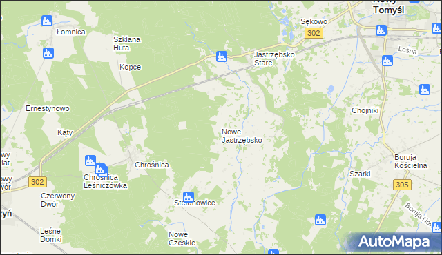 mapa Nowe Jastrzębsko, Nowe Jastrzębsko na mapie Targeo