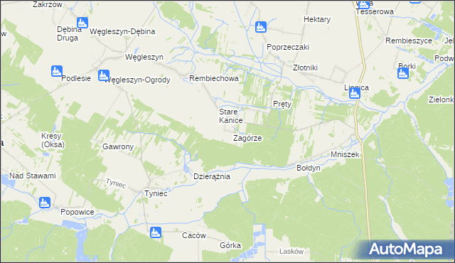 mapa Nowe Kanice, Nowe Kanice na mapie Targeo