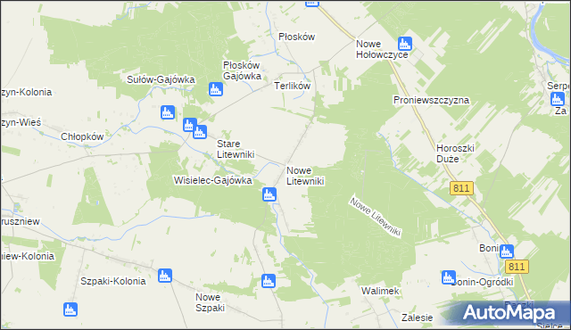 mapa Nowe Litewniki, Nowe Litewniki na mapie Targeo