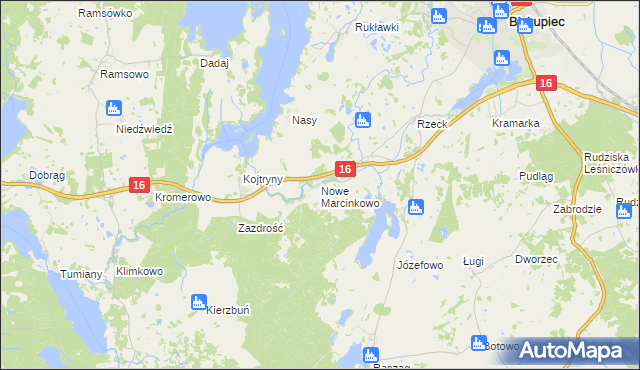 mapa Nowe Marcinkowo, Nowe Marcinkowo na mapie Targeo