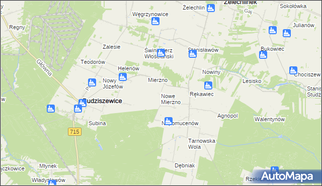 mapa Nowe Mierzno, Nowe Mierzno na mapie Targeo