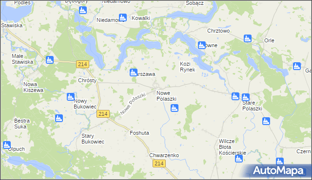 mapa Nowe Polaszki, Nowe Polaszki na mapie Targeo