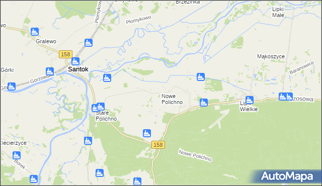 mapa Nowe Polichno, Nowe Polichno na mapie Targeo