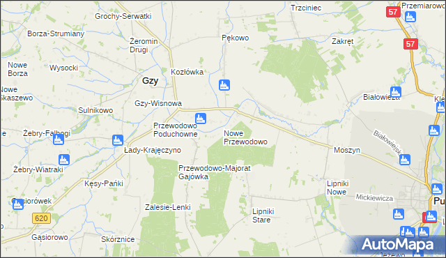 mapa Nowe Przewodowo, Nowe Przewodowo na mapie Targeo