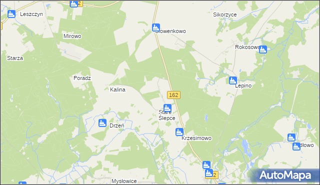 mapa Nowe Ślepce, Nowe Ślepce na mapie Targeo