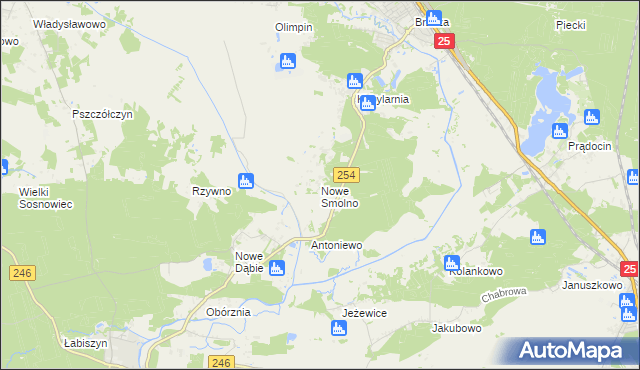 mapa Nowe Smolno, Nowe Smolno na mapie Targeo