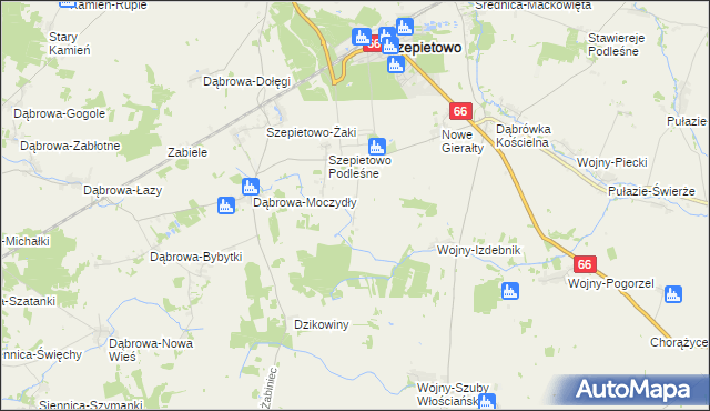 mapa Nowe Szepietowo Podleśne, Nowe Szepietowo Podleśne na mapie Targeo