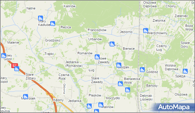 mapa Nowe Zawady, Nowe Zawady na mapie Targeo