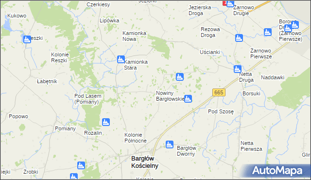 mapa Nowiny Bargłowskie, Nowiny Bargłowskie na mapie Targeo