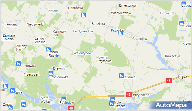 mapa Nowiny Przytockie, Nowiny Przytockie na mapie Targeo