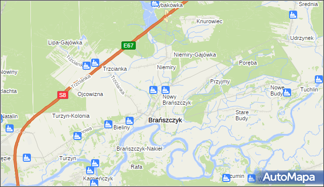 mapa Nowy Brańszczyk, Nowy Brańszczyk na mapie Targeo
