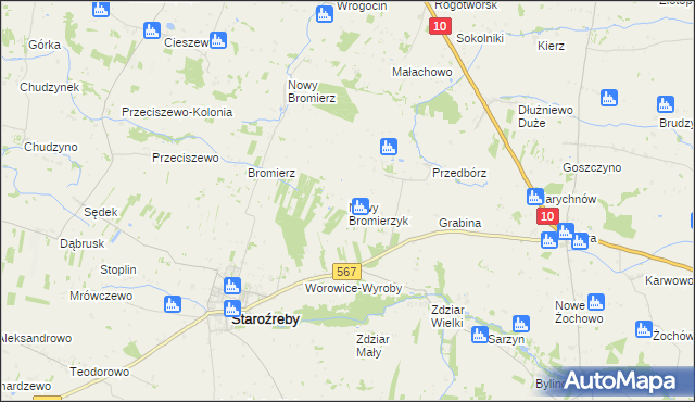 mapa Nowy Bromierzyk, Nowy Bromierzyk na mapie Targeo