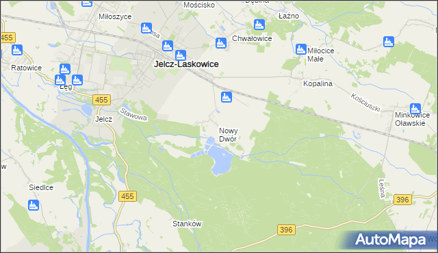 mapa Nowy Dwór gmina Jelcz-Laskowice, Nowy Dwór gmina Jelcz-Laskowice na mapie Targeo