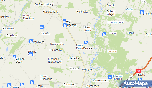 mapa Nowy Dwór-Parcela, Nowy Dwór-Parcela na mapie Targeo