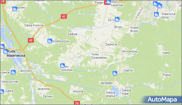 mapa Nowy Dziebałtów, Nowy Dziebałtów na mapie Targeo