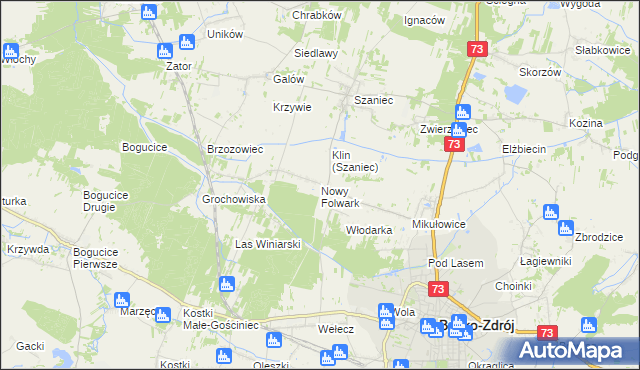 mapa Nowy Folwark gmina Busko-Zdrój, Nowy Folwark gmina Busko-Zdrój na mapie Targeo