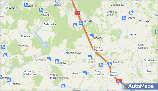 mapa Nowy Kiełbów, Nowy Kiełbów na mapie Targeo