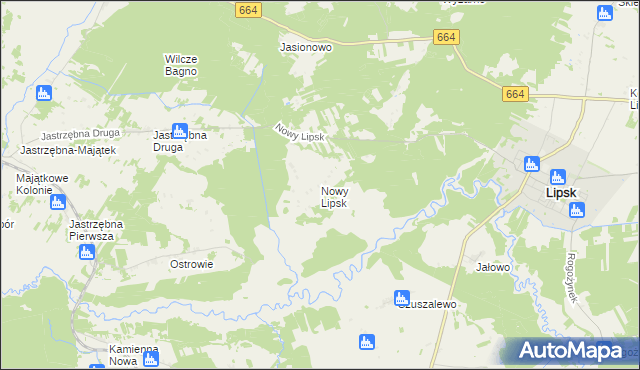 mapa Nowy Lipsk, Nowy Lipsk na mapie Targeo
