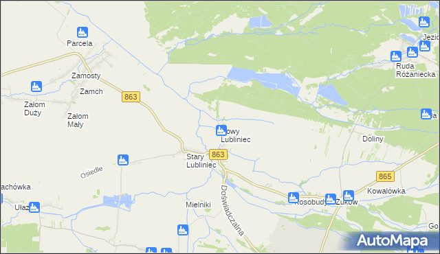 mapa Nowy Lubliniec, Nowy Lubliniec na mapie Targeo