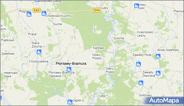 mapa Nowy Podoś, Nowy Podoś na mapie Targeo