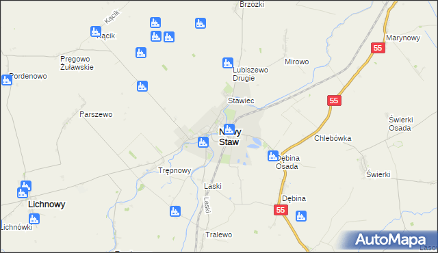 mapa Nowy Staw powiat malborski, Nowy Staw powiat malborski na mapie Targeo
